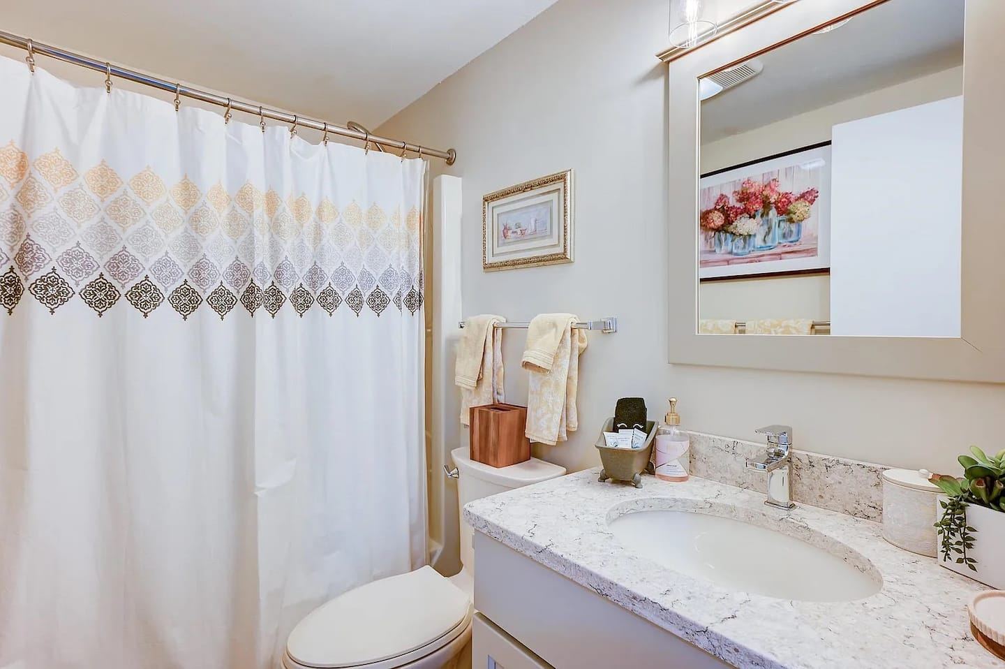 Main Floor bathroom (Same floor as entrance, kitchen, living room and bedroom with 2 twin beds)
